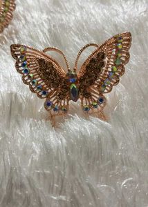 Butterfly rings with Rhinestones