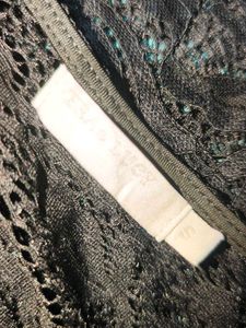 6206. Sheer Black Lace Long Sleeve Bodysuit