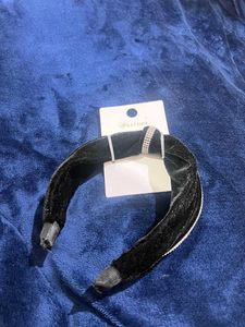 Black Velvet Headband with Rhinestones