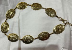 Gold Metal Oval Link Belt