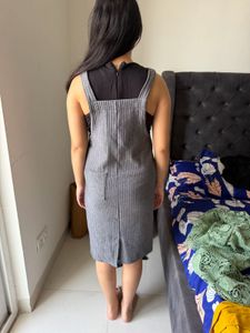 Gray Pinafore Dress