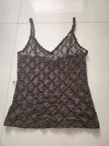 Brown Lace Camisole Top