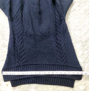 Navy Blue Knit Sweater for women