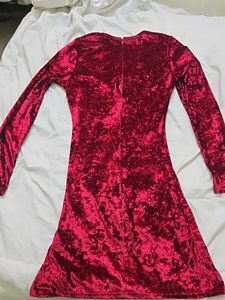 Women's Velvet Ruched Mini Dress