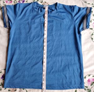 Blue Striped Sleeve Tee