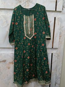 Emerald Green Printed Kurti
