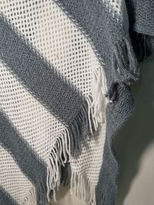 Chic Striped Knit Poncho