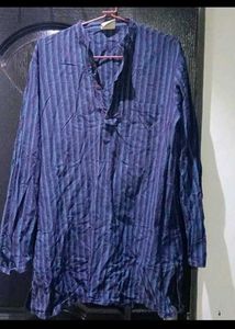 Men's Blue Striped Kurta ( small)