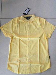 JACK&JONES Yellow Short Sleeve Button-Up Shirt