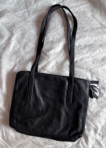 Classic Black Leather Shoulder Bag