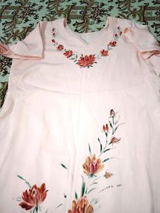 Satin Crape With attractive Hand Painting