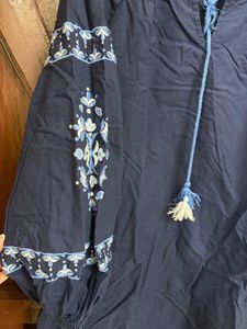 Blue Embroidered Tunic dress