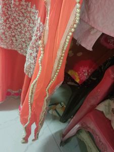 Indo Western Lehenga Cum Saree Long With Zip Pearl