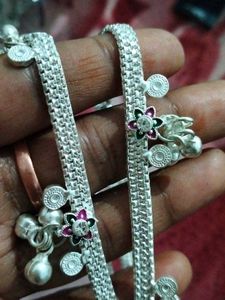 Silver Anklets with Bells