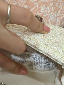 Chic Barbie Pearl Handle Tweed Clutch Bag