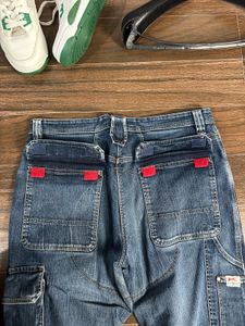 Men's Blue Denim Cargo Jeans