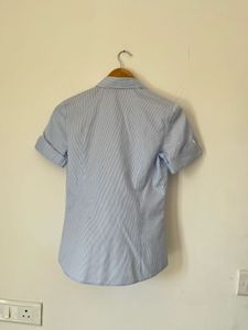 Light Blue Fitted Button-Down Shirt