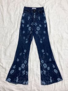 Vintage Floral Bell Bottom Jeans