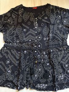 Stylish Printed Black Kurta