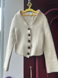 Elegant Beige rabit wool short coat
