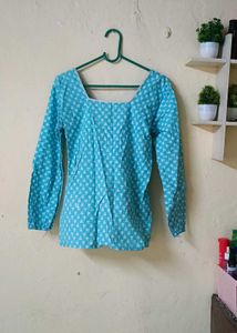 cotton Blue Printed shorts kurta