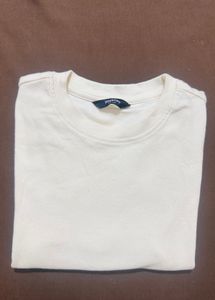 Cream Crew Neck Long Sleeve Top