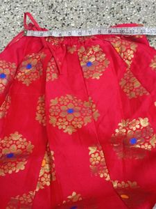 Vibrant Red &amp; Blue Embroidered Lehenga Choli