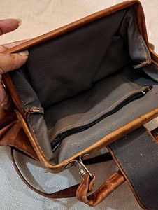 Vintage Brown Leather Handbag
