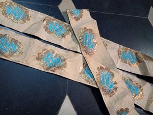 Beige big border with Blue Floral Design
