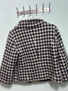 Houndstooth Cropped winter Jacket