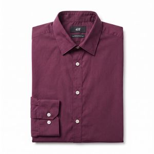 Men's Maroon Button-Down Shirt