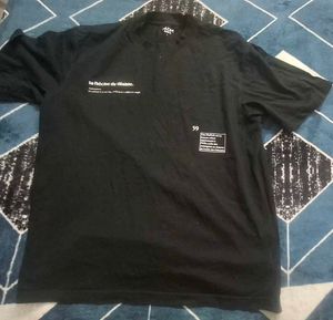 Oversized Graphic Print Black T-Shirt