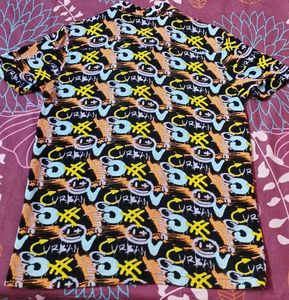 Urban Graffiti Print Short Sleeve Shirt