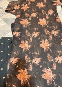 Elegant Black Floral Kurta Set