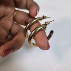 294. Oxidised Golden Hoops Combo