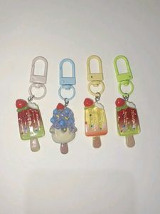 Cute Ice Cream Keychain Set