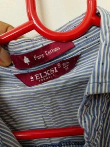 Blue Striped Button-Up Shirt