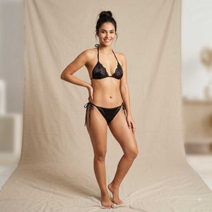 Lace Trim Bikini Set
