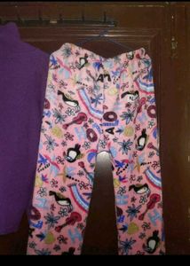 Cozy Purple Turtleneck and Fun Print Pants winter