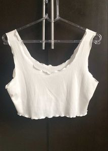 Shein Ofwhite Butterfly Embroidered Tank Top