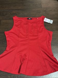 Vibrant Red Peplum Top