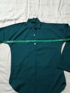 Teal Collared Button-Up Tunic Top