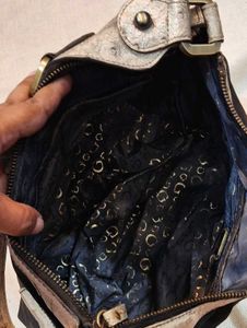 Stylish Black &amp; Silver Hobo Bag