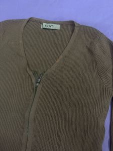 Cozy Zip-Up Ribbed Top