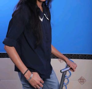Navy Blue Shirt Like Top ❤