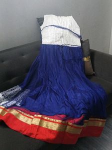 Elegant White Embroidered Ethnic Gown