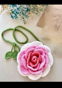 Crochet Rose Crossbody Bag