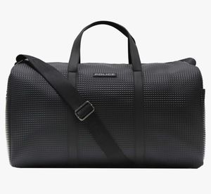 Police Black Textured Duffle Bag