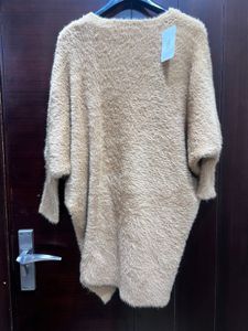 Beige Fuzzy Tunic Top