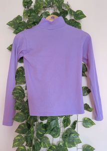 Lavender Turtleneck Long Sleeve Top